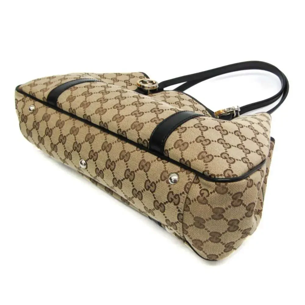 GUCCI Black Canvas Tote Bag